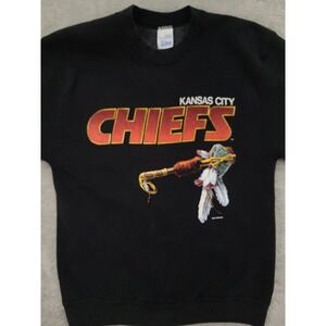 Vintage Kansas City Chiefs Sweatshirt Mens‎ Sz Med Crewneck NFL Graphic Tomahawk